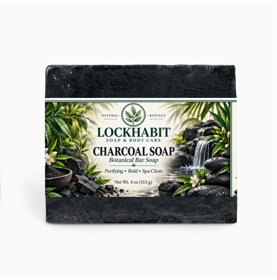 LOCKHABIT Charcoal Soap front view