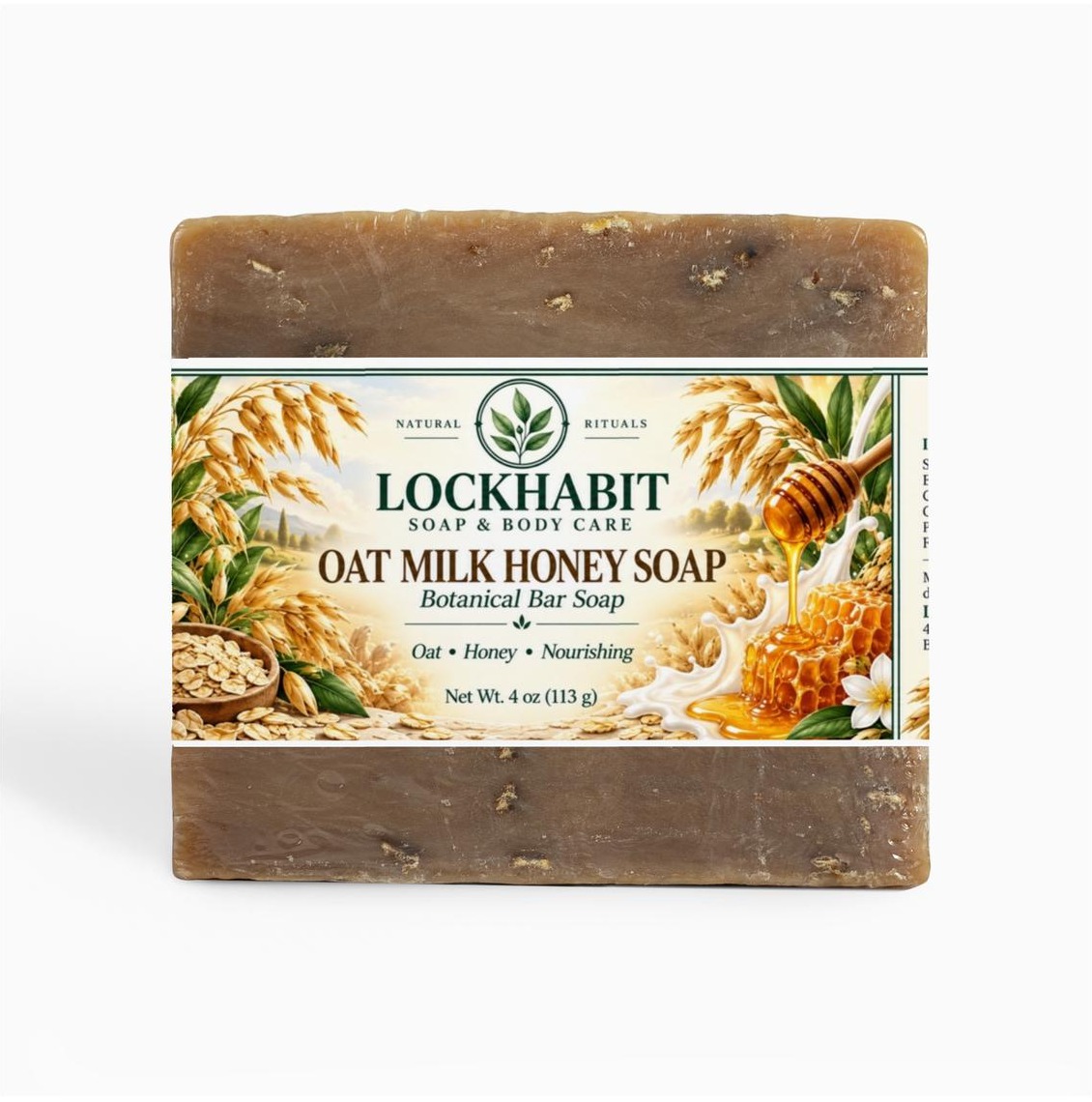 LOCKHABIT Oat Milk Honey Soap front view